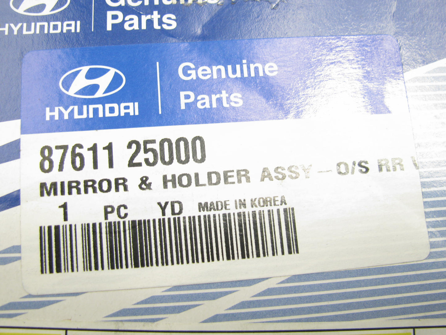 NEW - OEM Left Side Manual Mirror Glass For 2000-2002 Hyundai Accent 8761125000