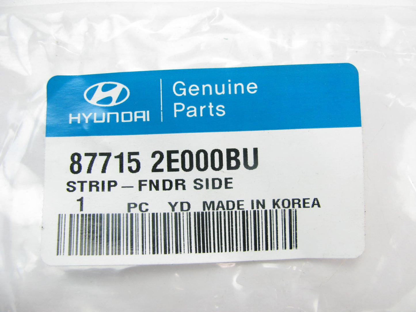 New Alpine Frost Fender Side Strip Seal Trim OEM For 07-08 Tucson 877152E000BU