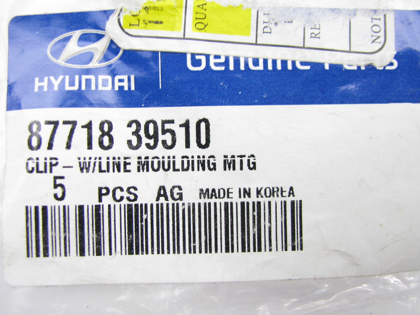 (5) NEW GENUINE Waist Line Moulding Mounting Clips OEM For Hyundai 8771839510
