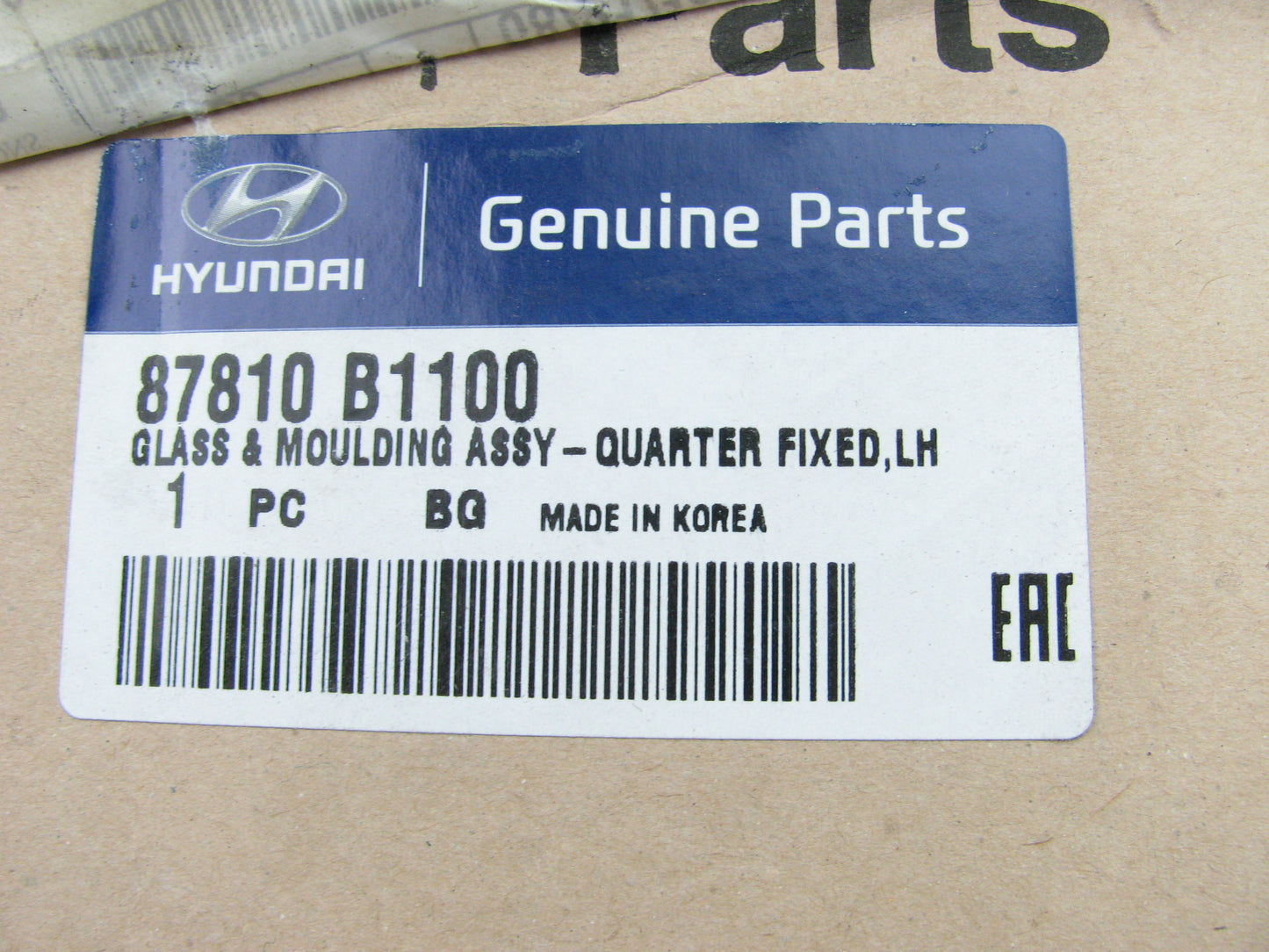 New OEM Left Rear Quarter Glass 87810B1100 For 2015-2016 Genesis, 17-20 G80
