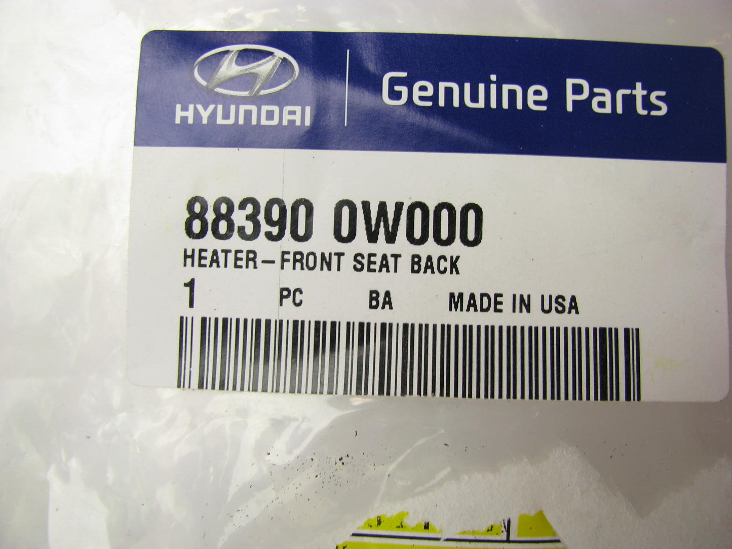 NEW - OEM Front Seat Back Heater Heat Pad For 2007-2012 Santa Fe 883900W000