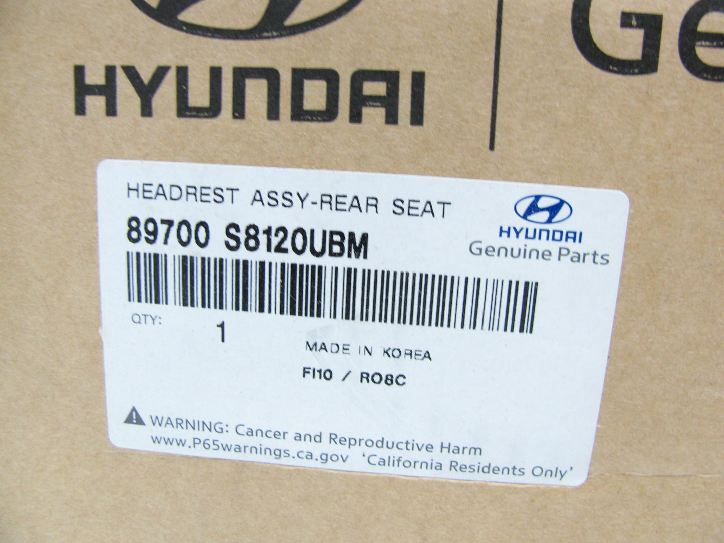 NEW 89700S8120UBM REAR Seat Headrest Nappa Leather BEIGE OEM For 2020 Palisade