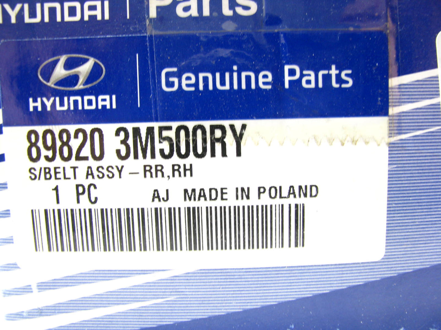 NEW - OEM 898203M500RY Rear Outer Right Seat Belt For 2011-2014 Genesis