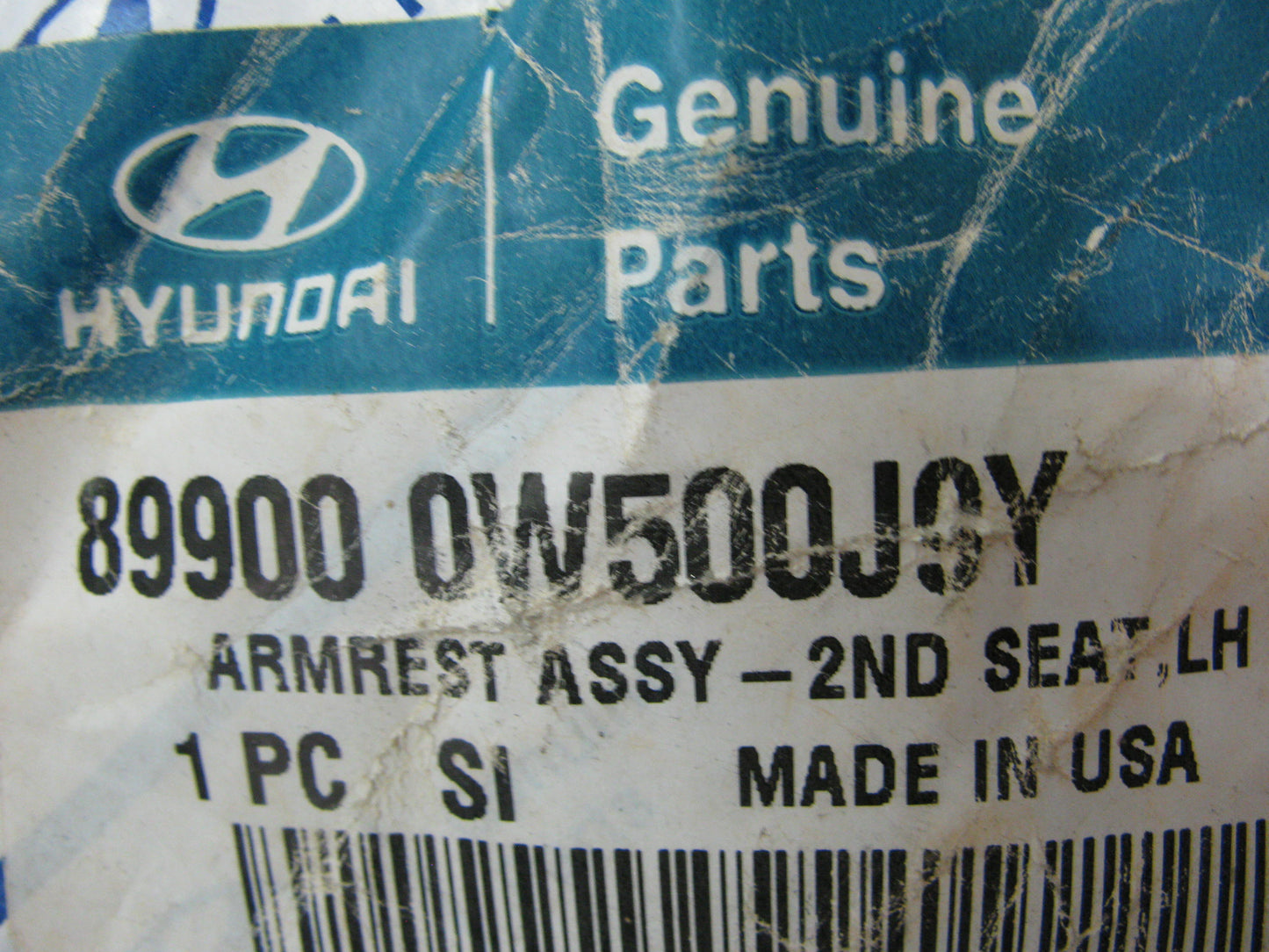 NEW Center Left Rear Seat Armrest (Beige) OEM For 06-09 Santa Fe 899000W500J9Y