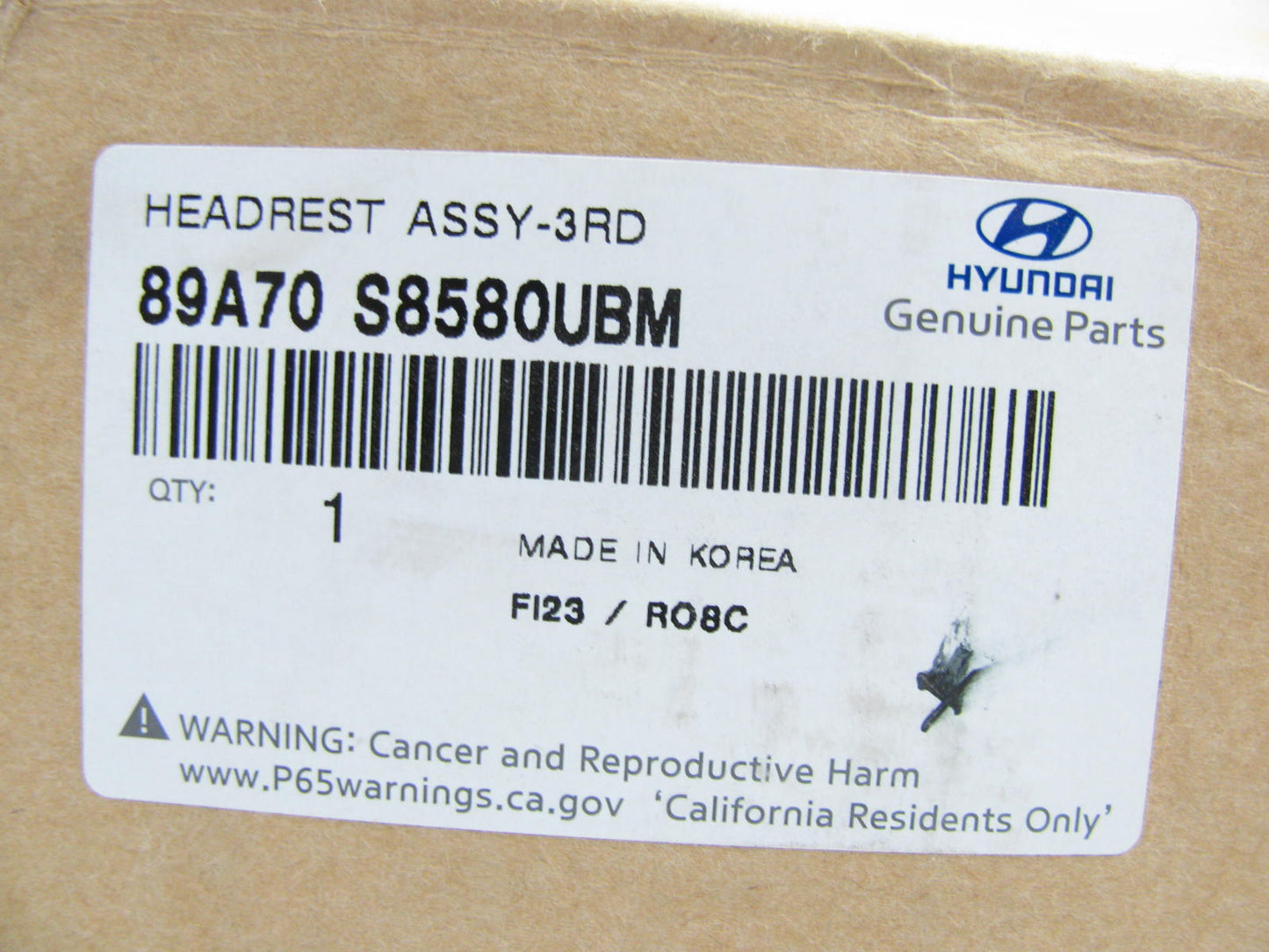 NEW 89A70S8580UBM 3rd Row OUTER Seat Headrest OEM For 2020-2023 Hyundai Palisade