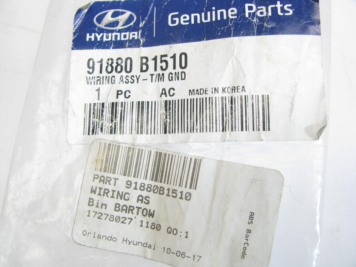NEW - OEM 91880B1510 Automatic Transmission Ground Cable For 2014-2020 Genesis