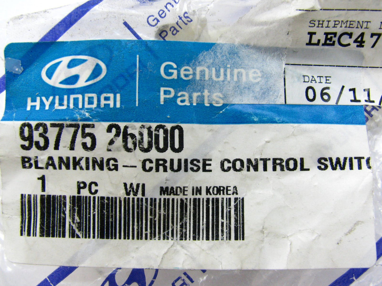 NEW GENUINE Cruise Control Blank Cover Trim Plate OEM For 00-06 Santa Fe