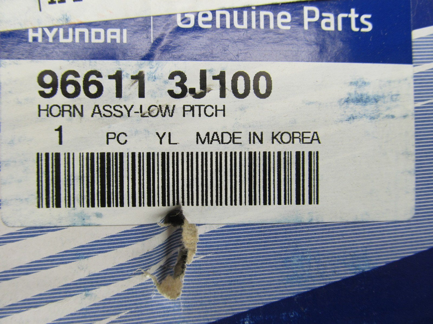 NEW - OEM 966113J100 Low Note Horn For 2007-2012 Hyundai Veracruz LOW NOTE