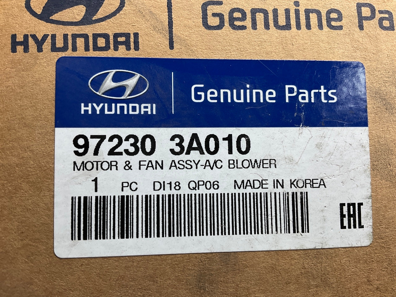 NEW A/C Blower Motor OEM For 2003-06 Hyundai Santa Fe, 2002-05 Sonata 972303A010