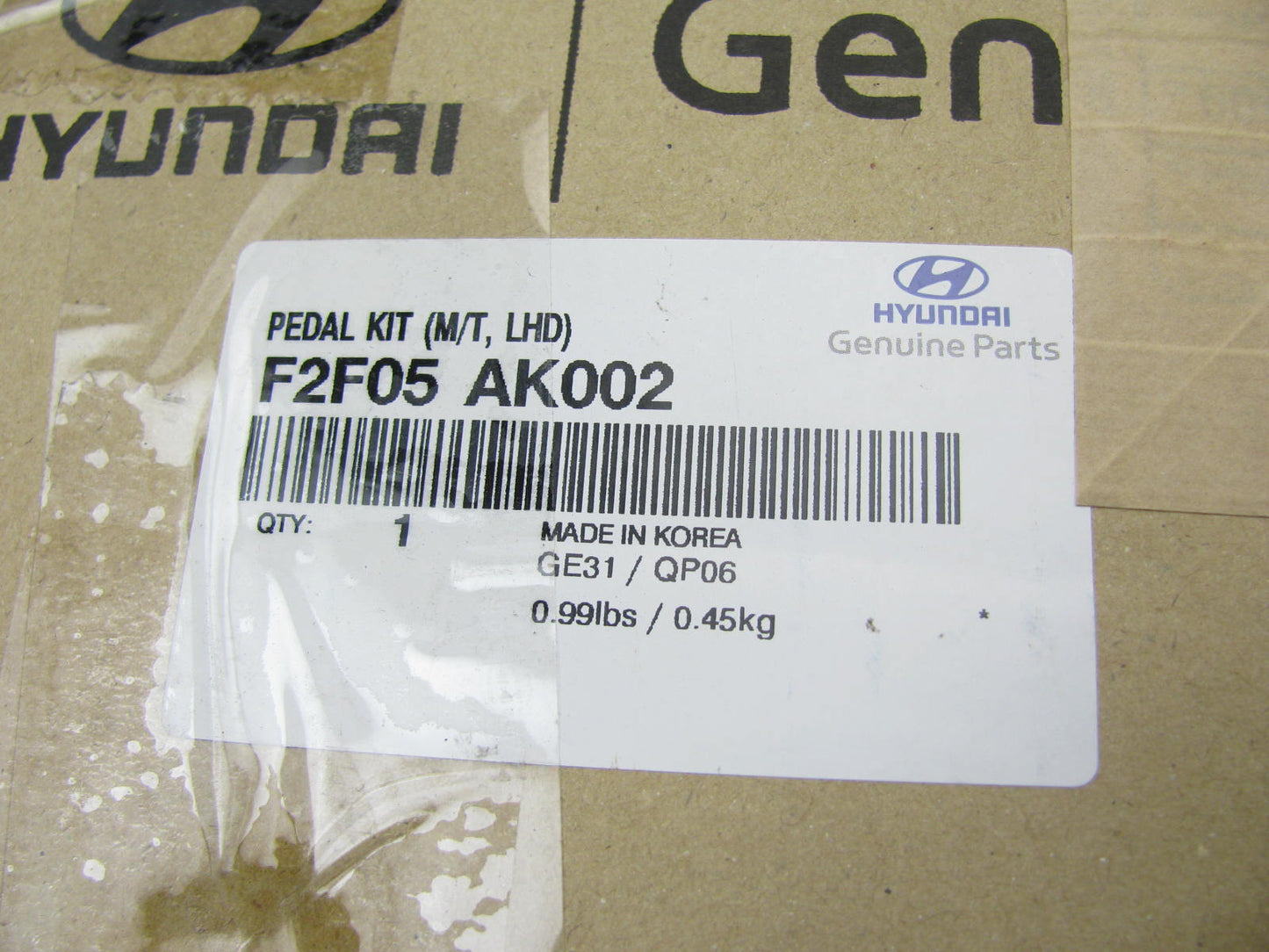 NEW - OEM F2F05AK002 Manual Trans Sport Pedal Kit For 2021-2022 Hyundai Venue