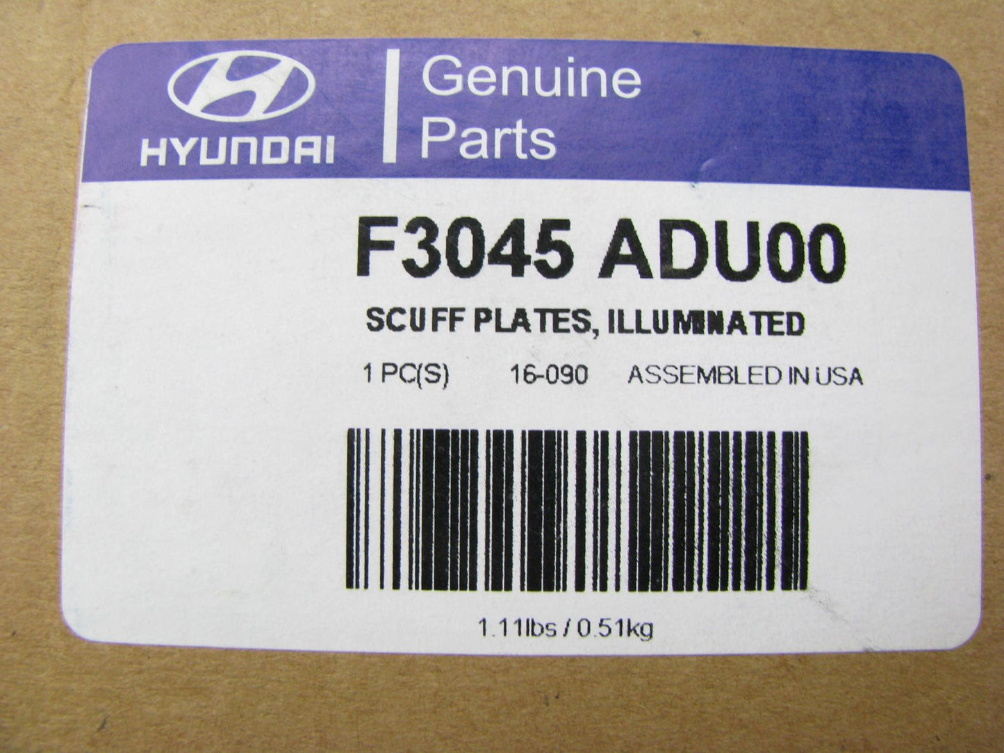 New Front Door Illuminated Sill Scuff Plates For 2016-2017 Elantra F3045ADU00