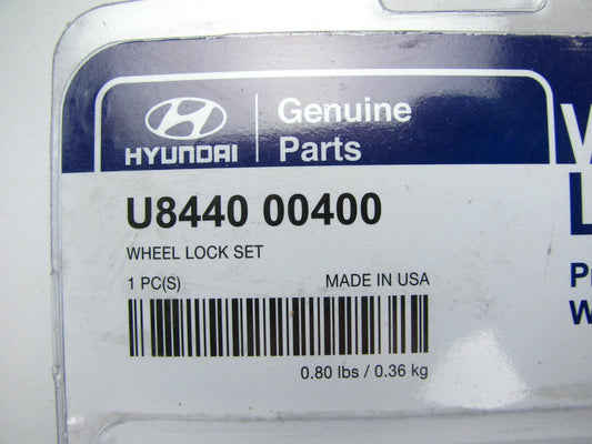 NEW - OEM U844000400 Wheel Lock Lug Nut Set W/ Key For Hyundai