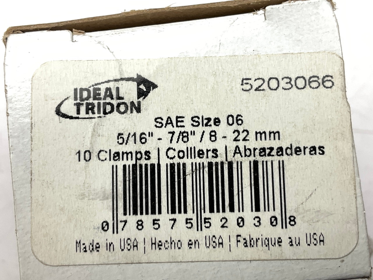 (10) Ideal 5203051 Worm Gear Hose Clamp, Size 06, 5/16'' - 7/8'' - 10 PACK