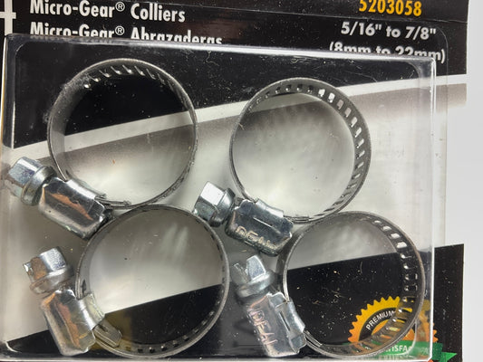 (4) Ideal 5203058 5/16''-7/8'' Hose Clamps SAE Size 06 (8mm To 22mm)