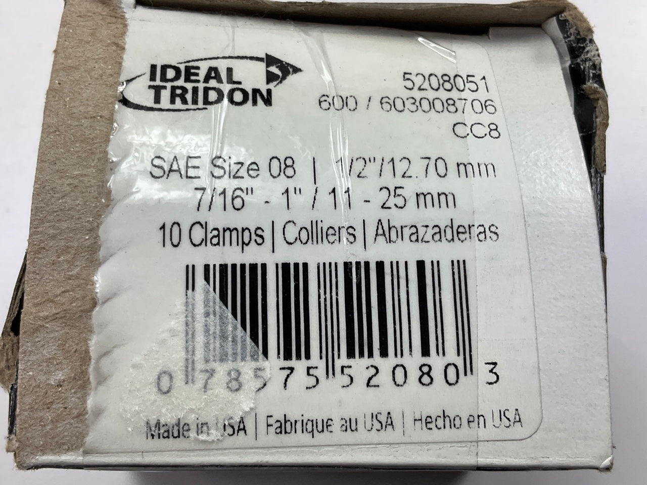 (10) Ideal 5208051 Worm Gear Hose Clamp, SAE Size # 08, 7/16'' To 1''