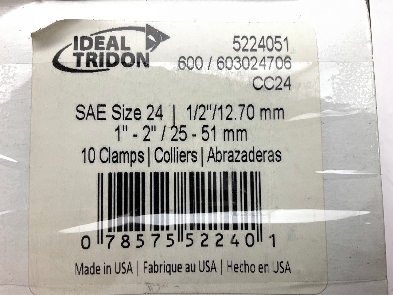 (10) Ideal 5224051 Hose Clamps, SAE Size 24, 1'' To 2'' Clamping Range