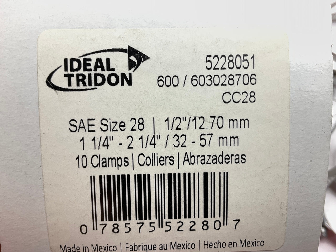 (10) Ideal 5228051 SAE Size #28 Hose Clamps - 1-5/16'' To 2-1/4'' Diameter