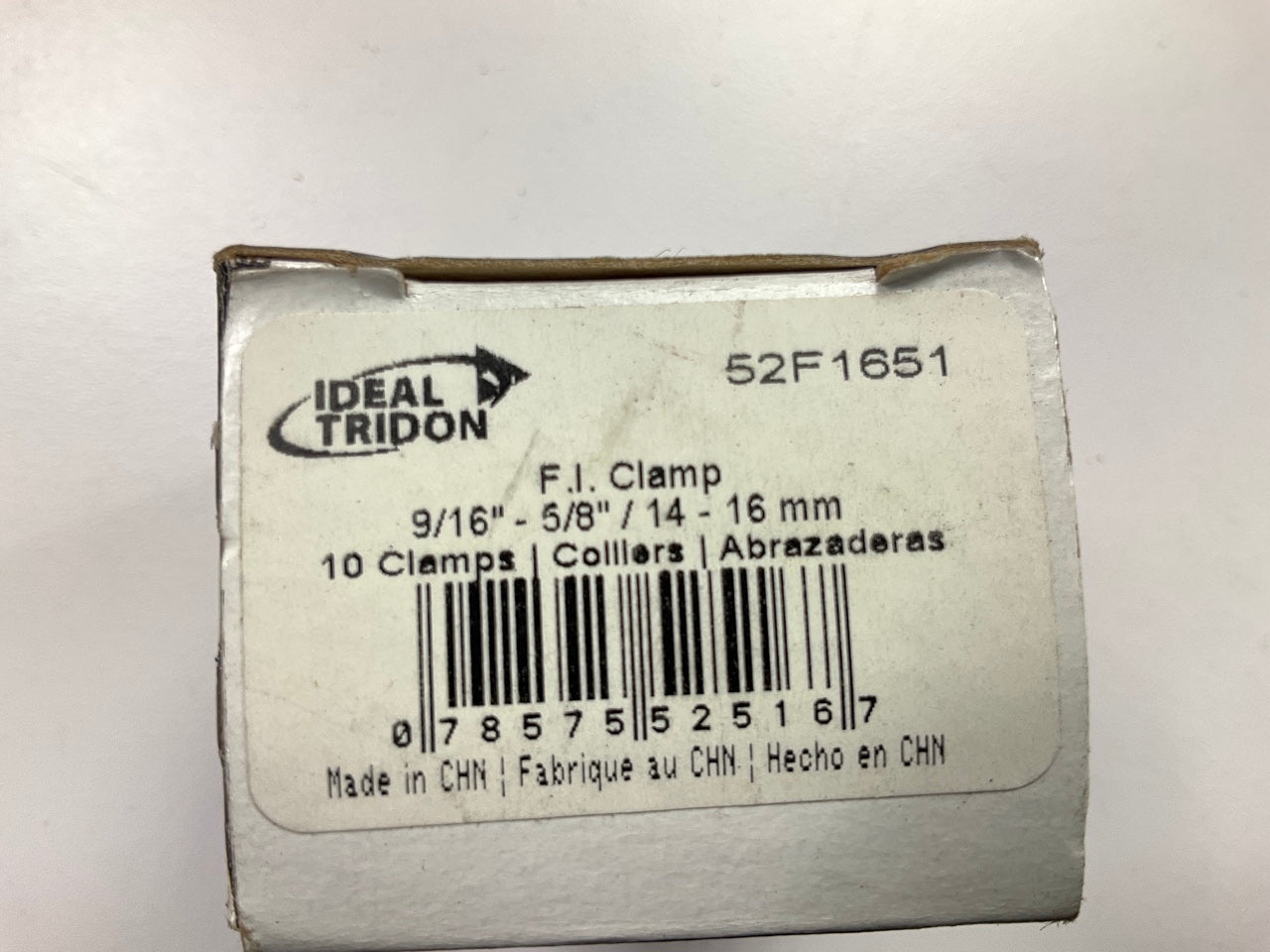(10) Ideal 52F1651 Fuel Injector Clamps - 14mm-16mm; 9/16''-5/8''