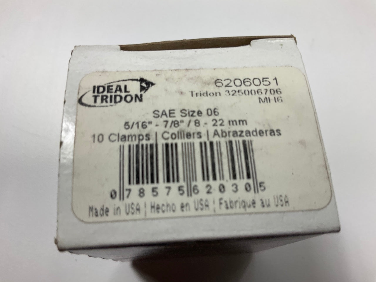 (10) Ideal 6206051 Hose Clamps - SAE Size #6, 5/16'' To 7/8'' Diameter