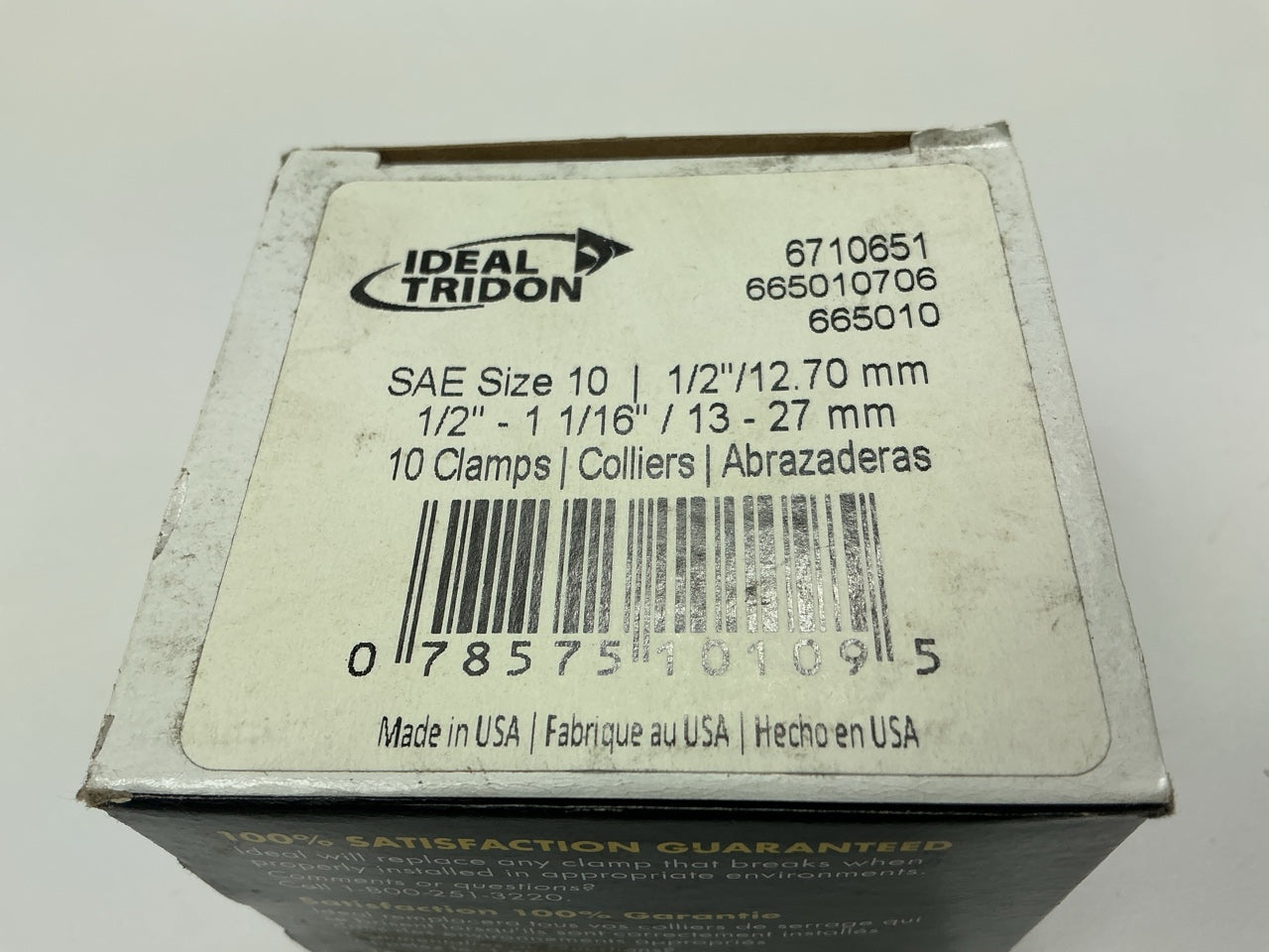 (10) Ideal 6710651 Marine Grade Stainless Hose Clamps, 1/2''-1-1/16'' Clamp Range