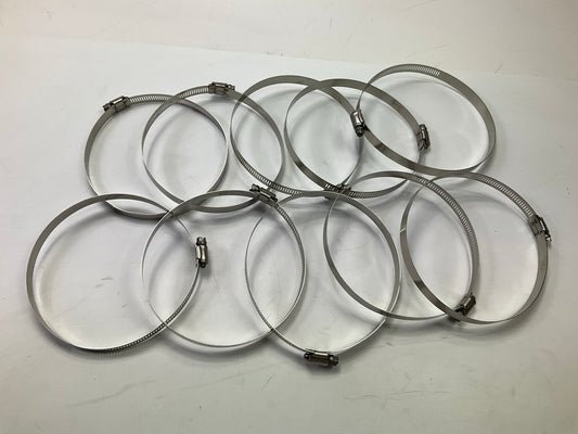(10) Ideal 6788651 Large 316 Stainless Steel Hose Clamps, 4''- 6'' Clamping Range
