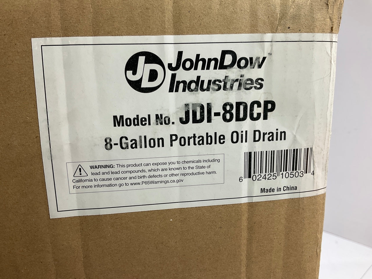 JohnDow JDI-8DCP 8 Gallon Poly Portable Oil Drain