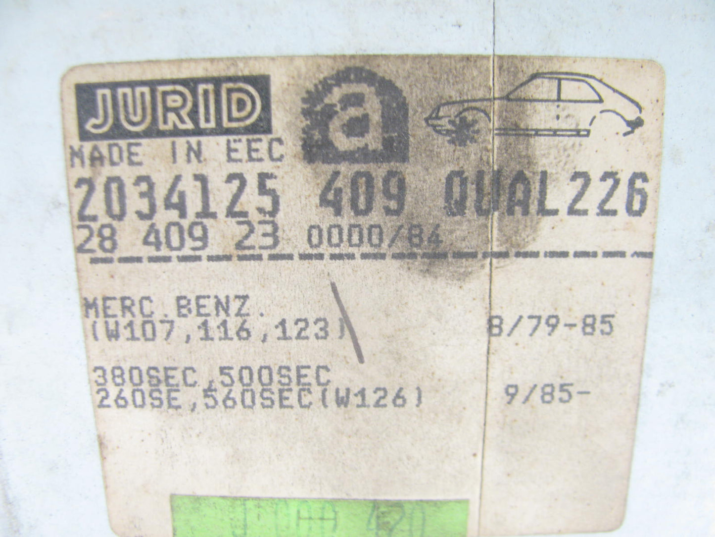 Jurid 2034125 Front Disc Brake Pads - Semi-Metallic
