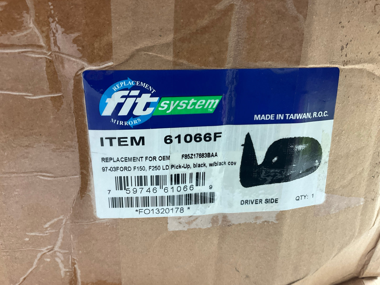 K Source 61066F Left Manual Mirror - 1997-2003 Ford F-150, 97-99 F-250