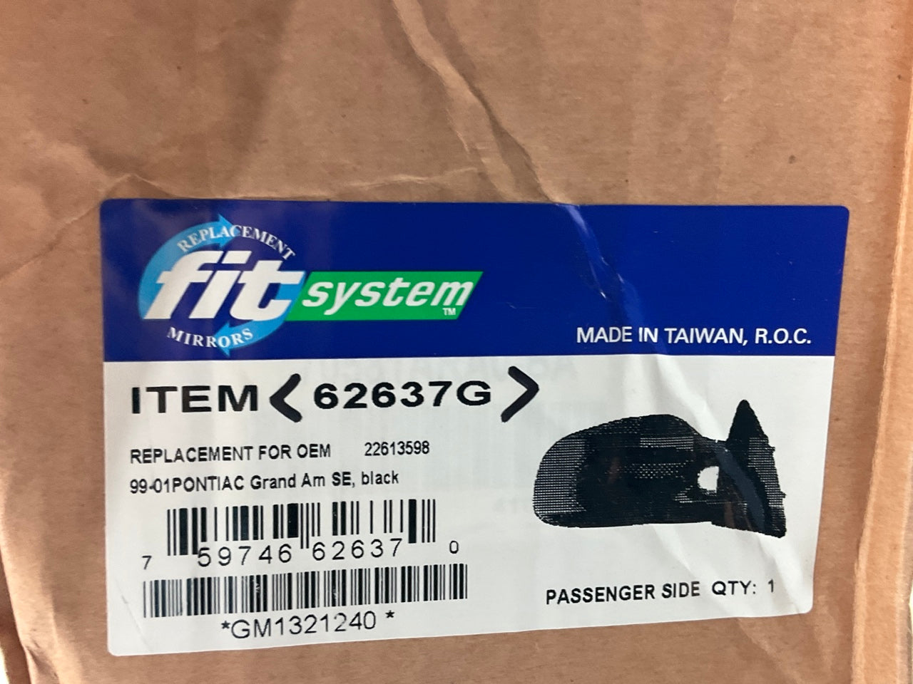 K Source 62637G Right Manual Mirror For 1999-2001 Pontiac Grand Am