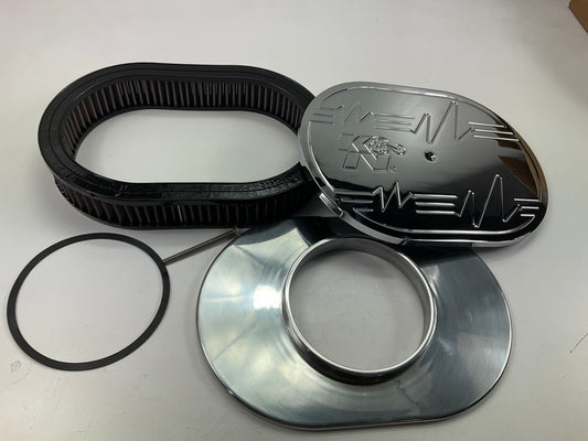 K&N 66-1570 Performance Custom 66 Oval Air Cleaner Assembly W/ High Flow Filter