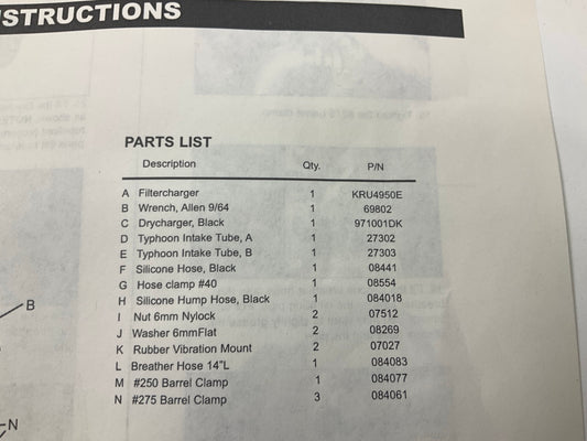 K&N Small Engine Cold Air Intake System & Filter - 2001-2006 FIAT STILO 1.6L