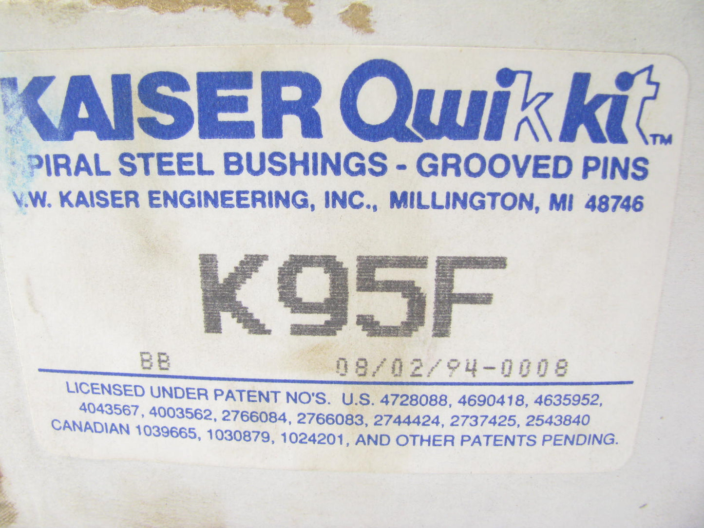 Kaiser K95F Steering Knuckle King Pin Bolt Kit - 8573B D6HZ-3111-B 262-1551