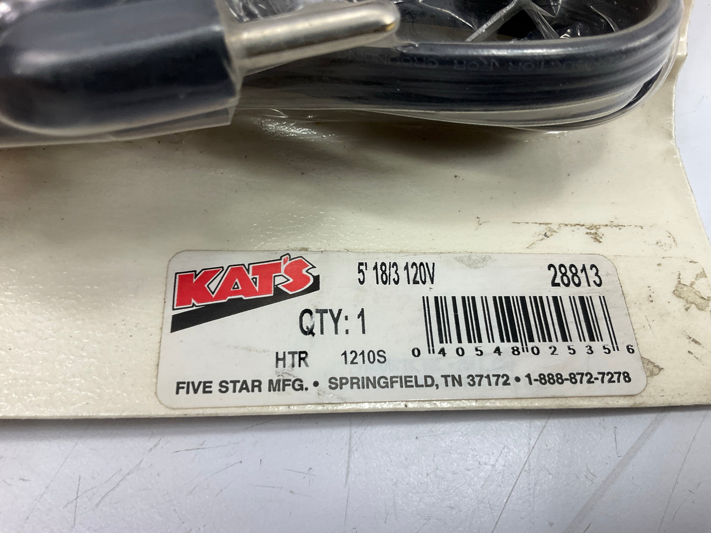OPEN Kats 28813 Engine Block Heater 5' Replacement Cord - 120V, 18-gauge, 3-wire