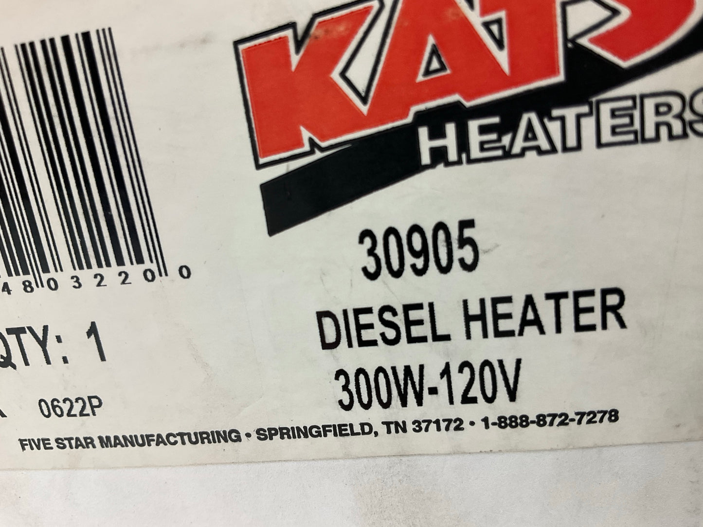 Kats 30905 Engine Block Oil Pan Heater, 3/4 Inch NPT, 3-3/4 Inch Long, 300 Watts