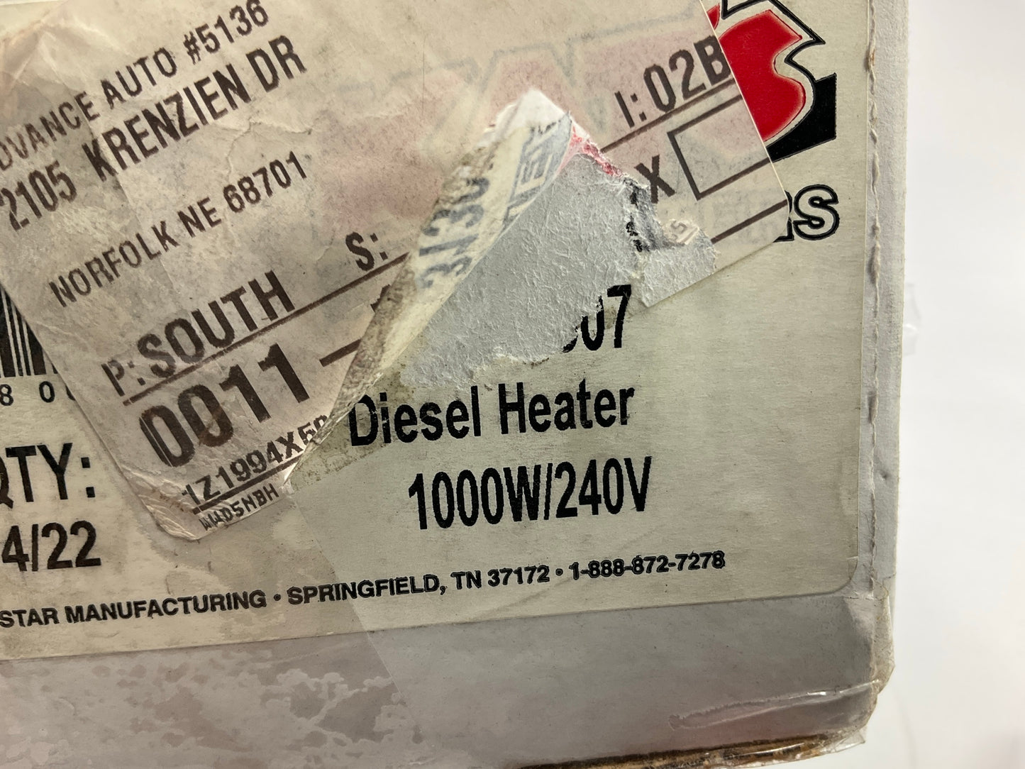 Kats 31307 Diesel Engine Block Heater 3/4 Inch NPT Freeze Plug, 1000 Watt. 240V