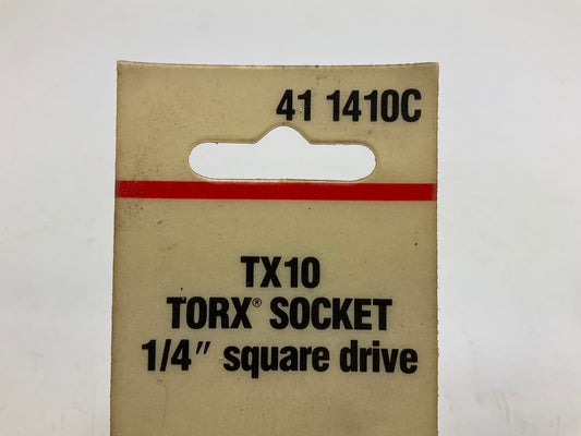 KD Tools 411410C T10 Torx Socket, 1/4'' Square Drive - MADE IN USA