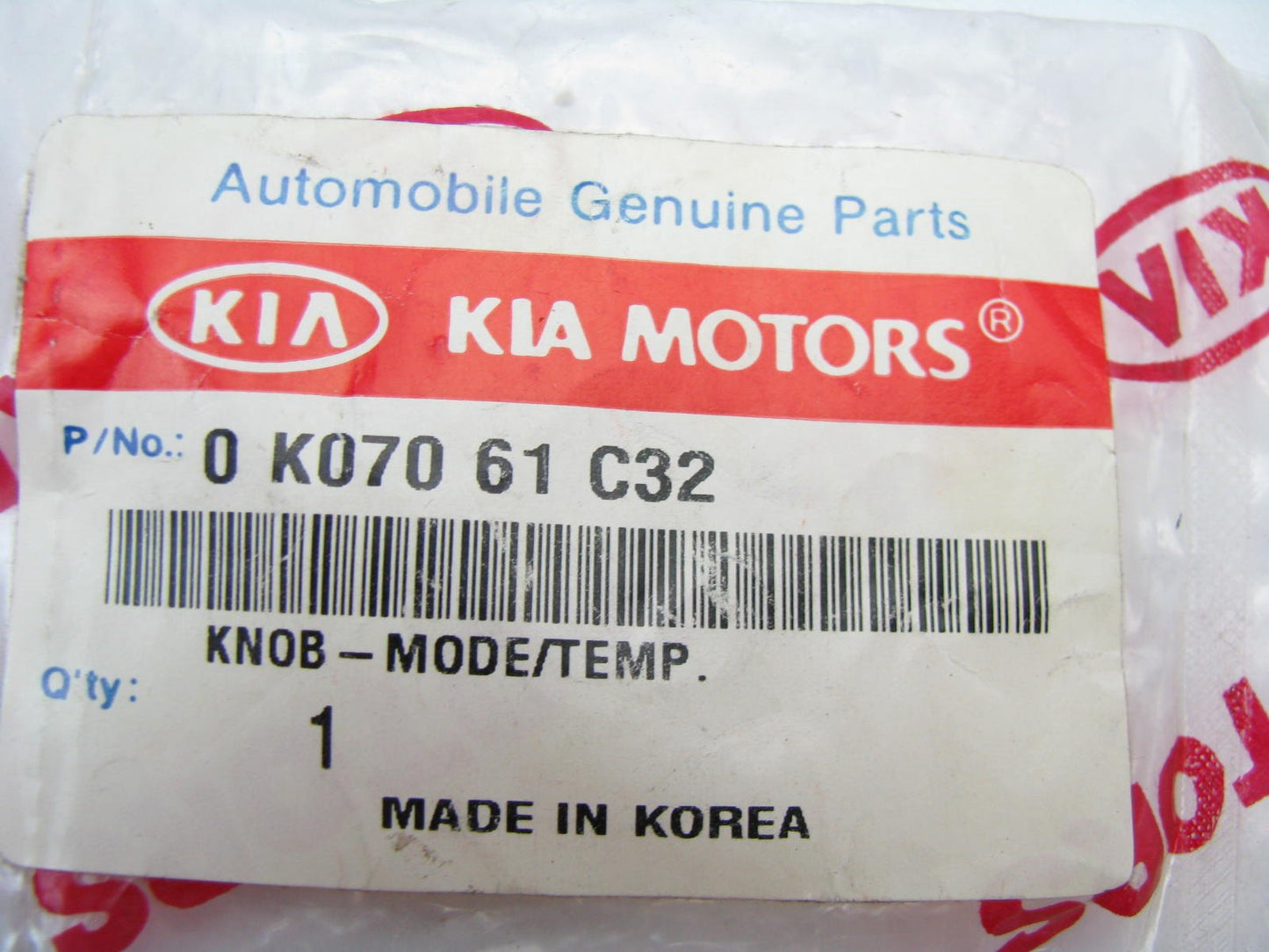 New Genuine A/C Heater Mode Switch Knob OEM For 01-02 Kia Sportage 0K07061C32