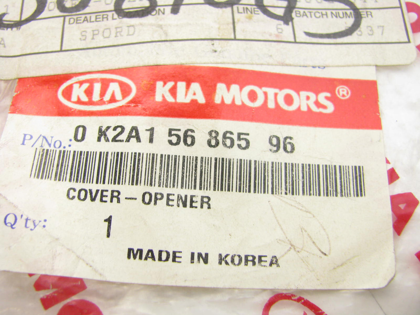 NEW - OEM 0K2A15686596 Fuel Lid Opener Cover For 97-01 Kia Sephia 00-04 Spectra