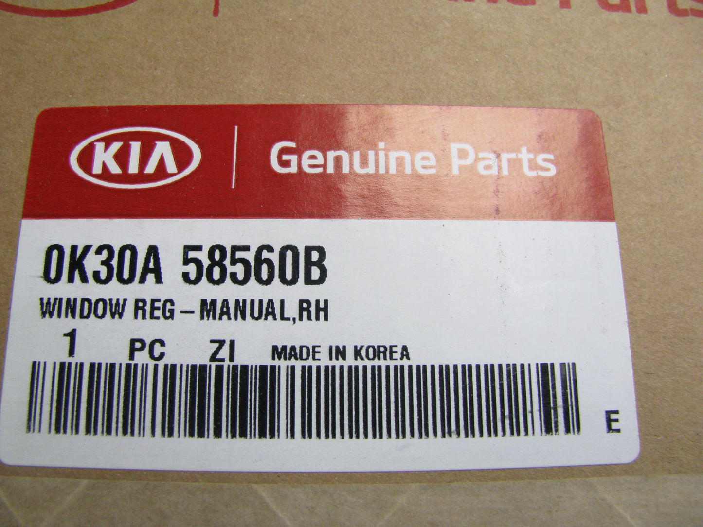 NEW 0K30A58560B FRONT RIGHT MANUAL Window Regulator OEM For 01-05 Kia Rio