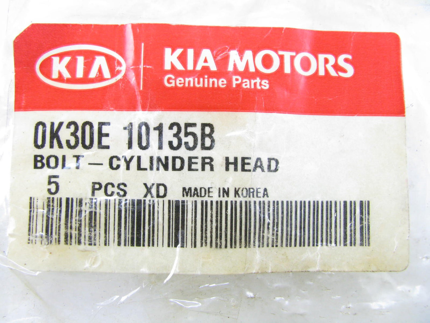 (5 Pcs) New Genuine Cylinder Head Bolts For 01-05 Kia Rio 0K30E10135B