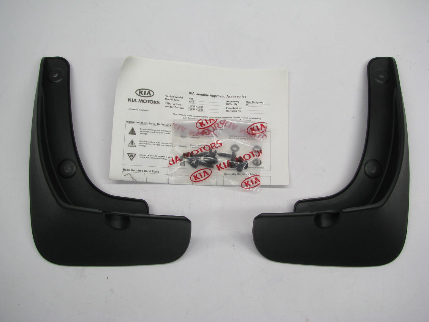 NEW - OEM 1GF46AC000 Rear Splash Mud Guards Genuine OEM For 2010-2011 Kia Rio