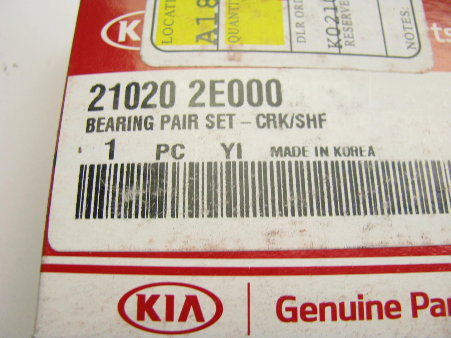 NEW GENUINE Engine Crankshaft Main Bearings PAIR OEM For Kia 210202E000