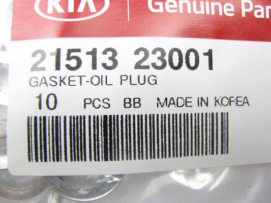 (10) NEW - OEM 2151323001 Engine Oil Drain Plug Gaskets For Kia