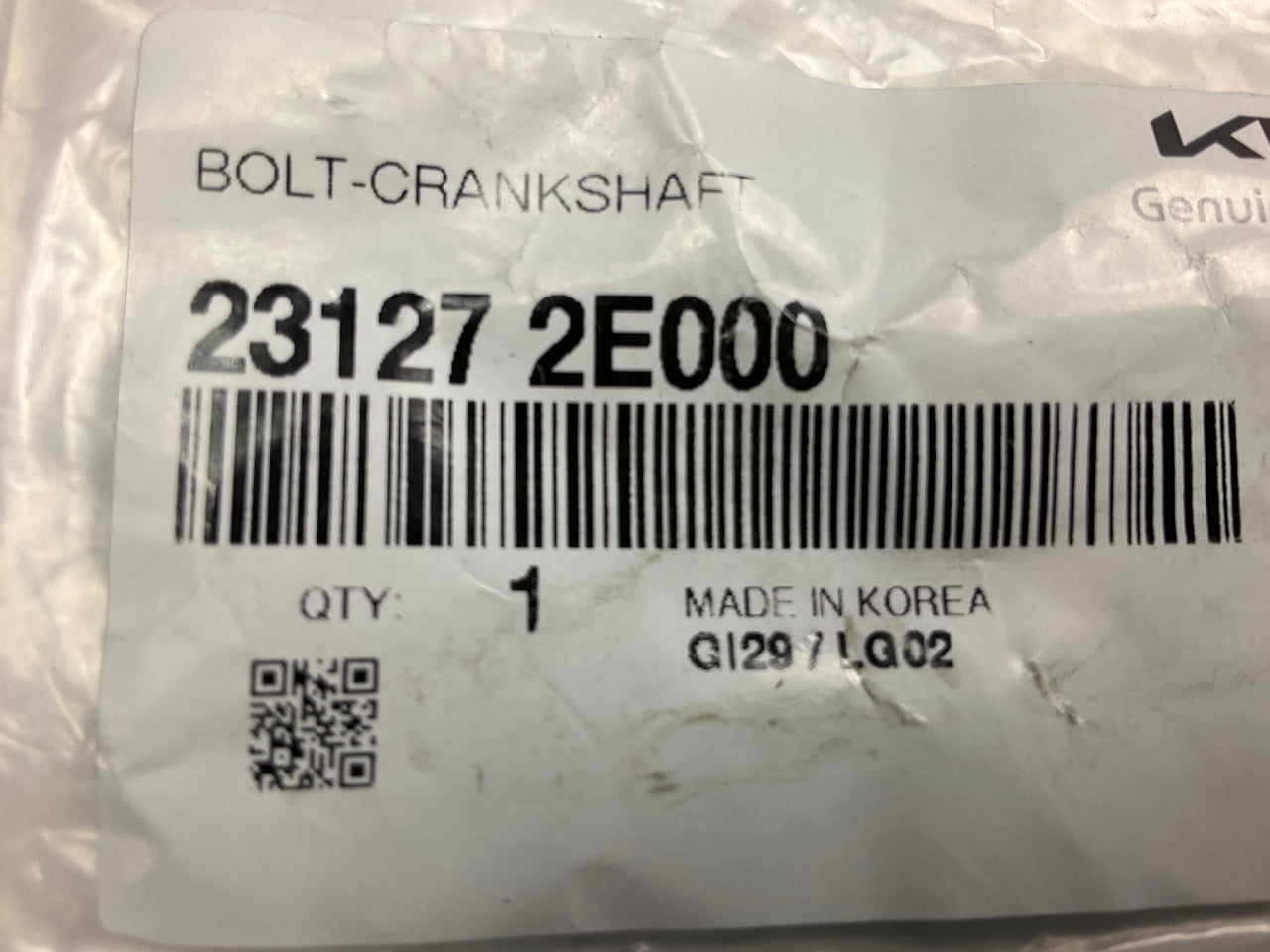 NEW GENUINE Engine Crankshaft Pulley Bolt OEM For Kia 2.0L Non-Turbo 231272E000