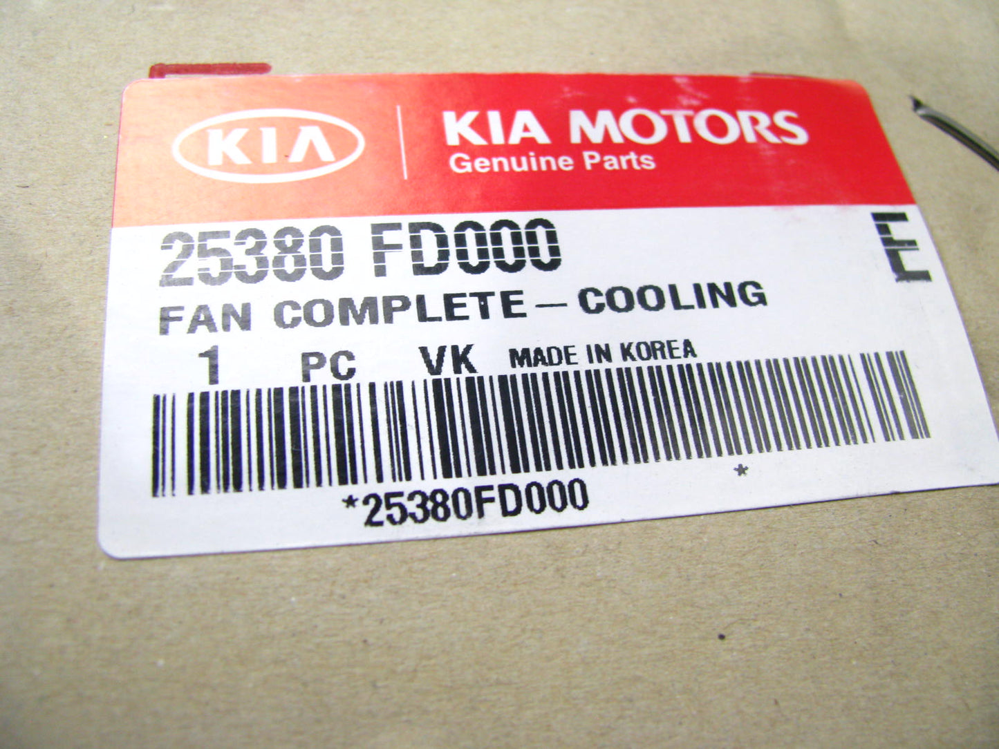 NEW - OEM 25380FD000 Engine Cooling Fan Assembly For 2003-2005 Kia Rio