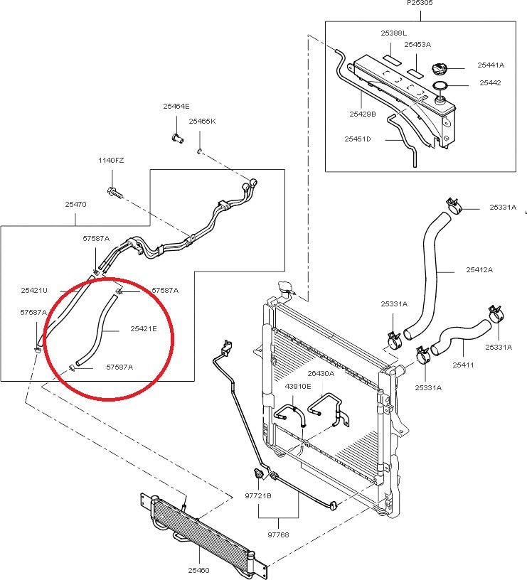NEW GENUINE Auto Trans Oil Cooler Line Hose OEM For 07-09 Kia Sorento 3.3L 3.8L