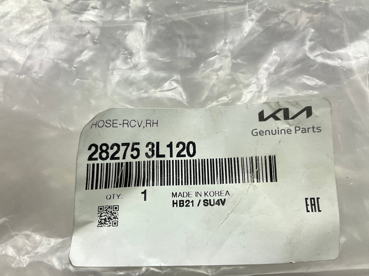 NEW Right RCV Control Solenoid Air Intake Tube Hose OEM For Kia 282753L120