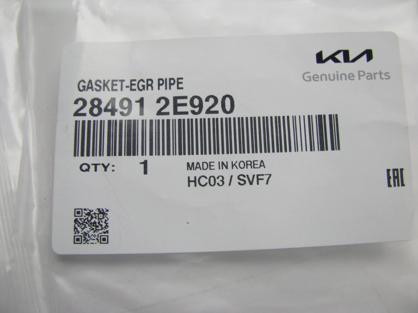 NEW EGR Pipe Gasket OEM For 2020-2023 Kia Forte 284912E920