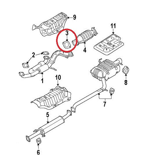 Front Exhaust Pipe To Catalytic Converter Gasket OEM For Kia 287512B000