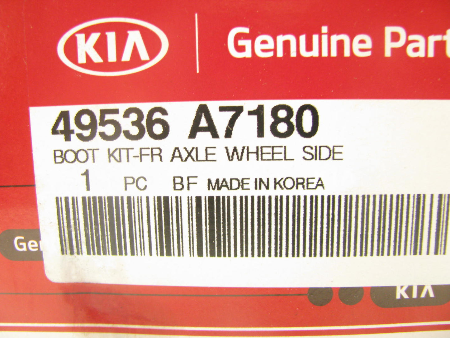 Front Axle, Wheel Side CV Axle Rubber Boot OEM For 17-18 Kia Forte 49536A7180